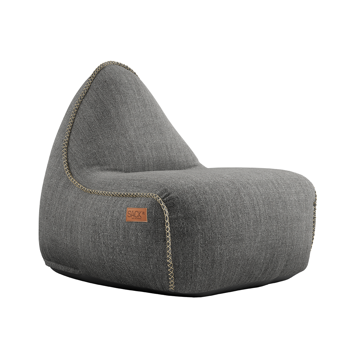 SACKit Cobana Lounge Chair saccosekk med ryggstøtte i grå olefin