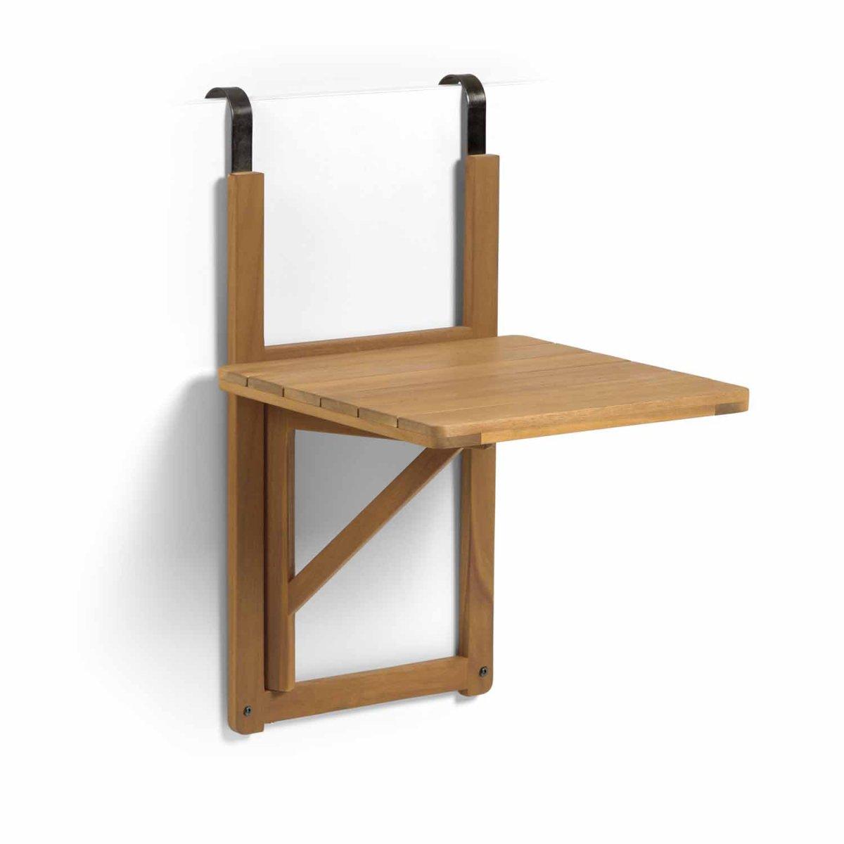 KAVE HOME Amarillis sammenleggbart balkongbord i naturlig akasietre 40x42 cm