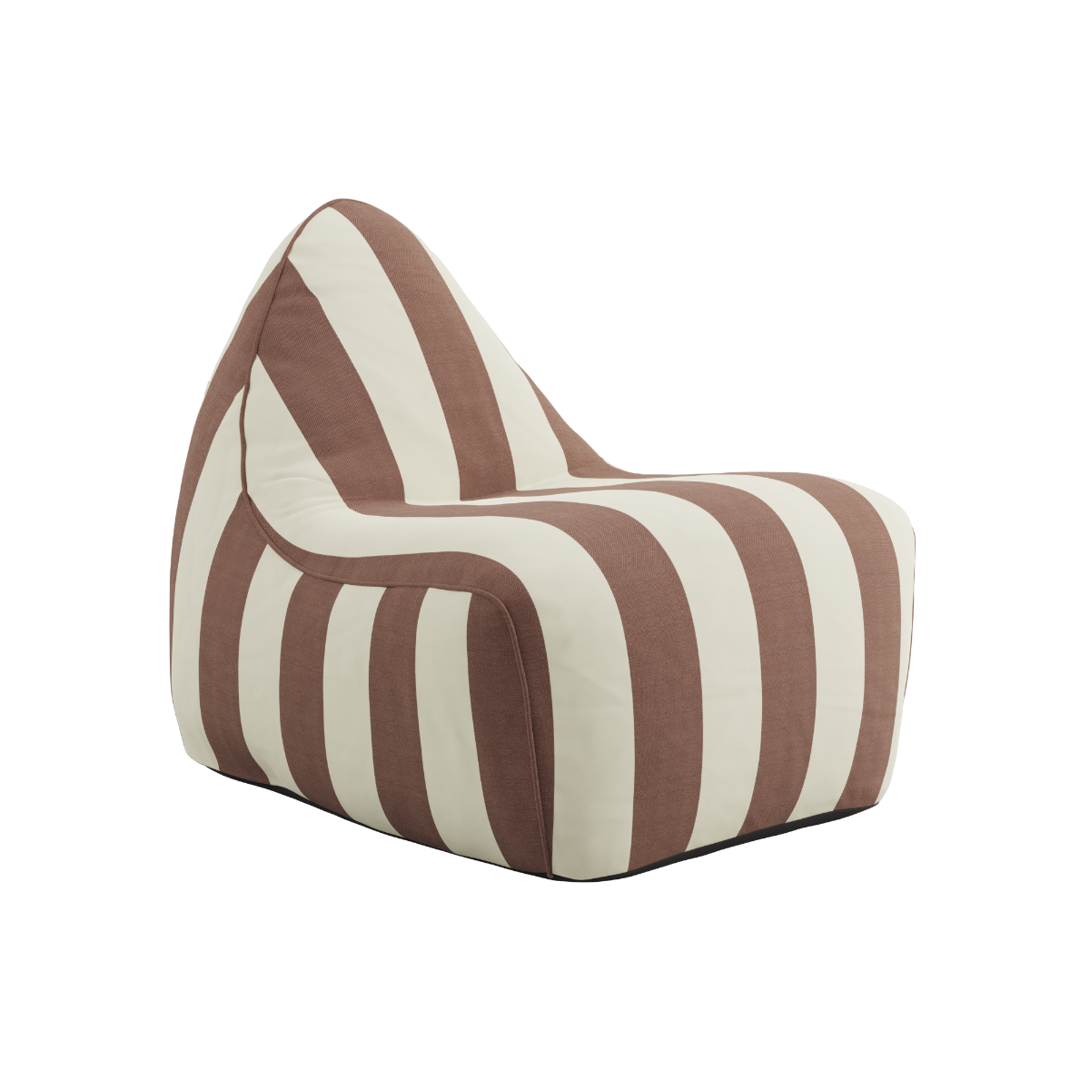 SACKit Chair Outdoor i Renesse Chestnut med olefinrekk og tekstilenbunnplate