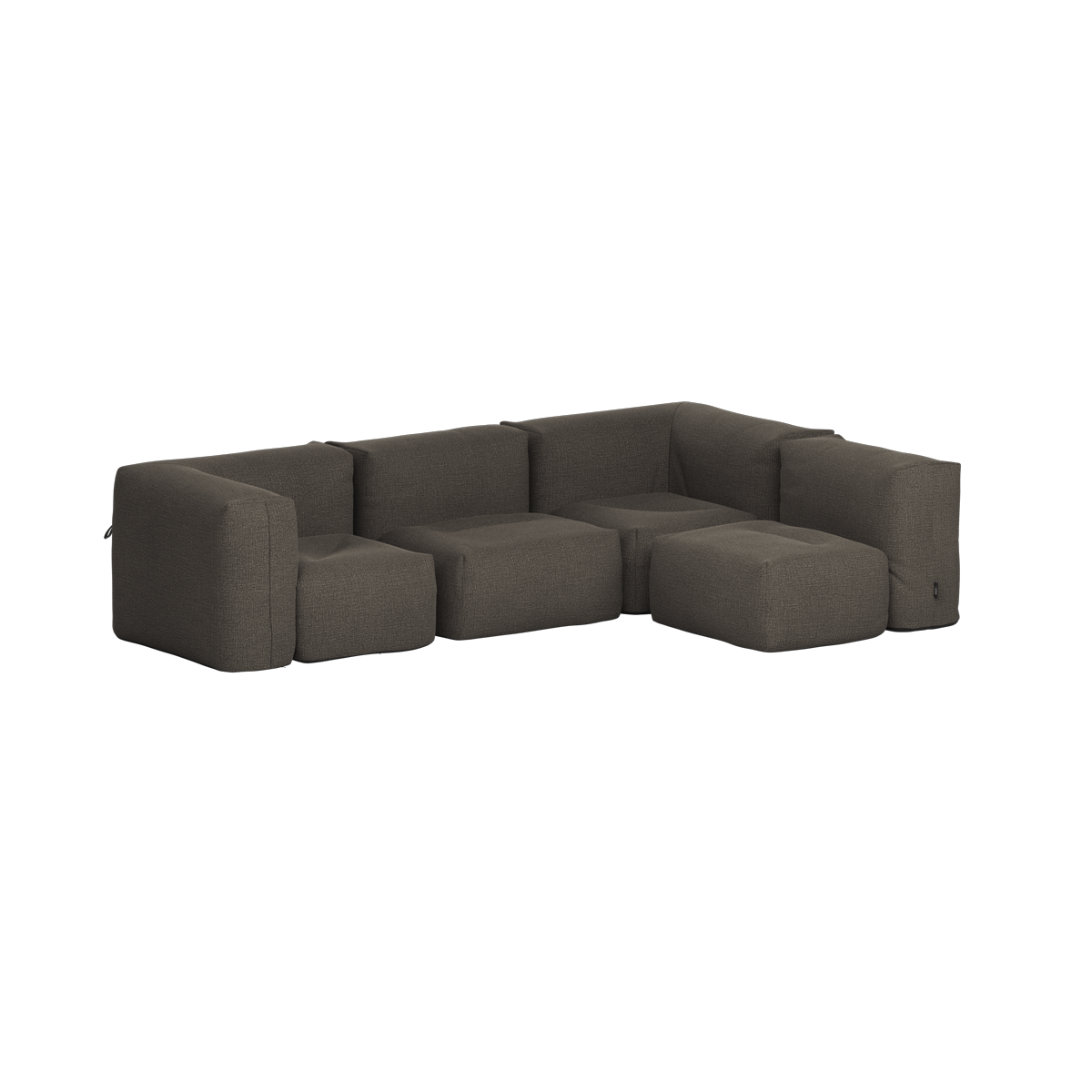 SACKit Soft Sofa Outdoor 4-seters hjørnesofa i sort olefinstoff