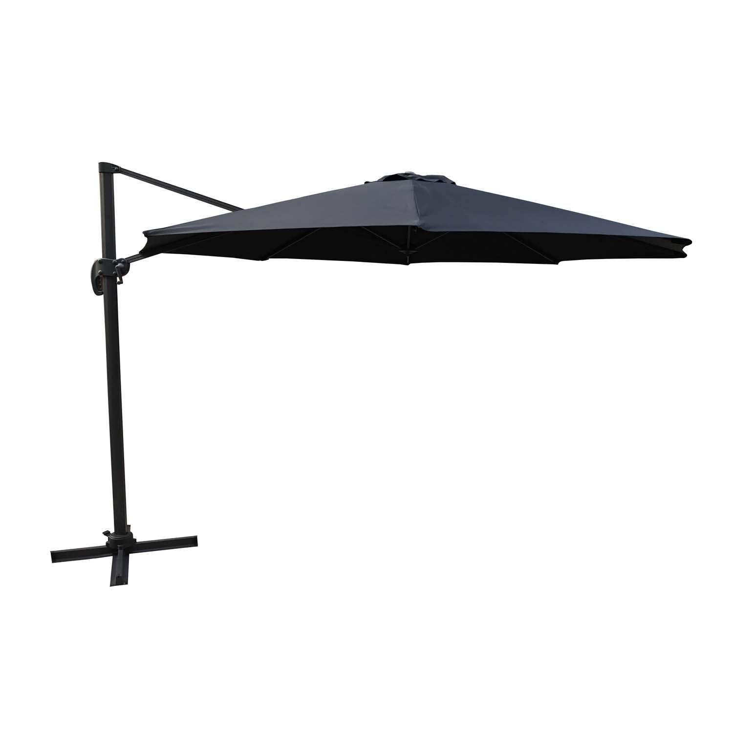 VENTURE DESIGN Leeds svart parasoll 3,5 meter med tilt, aluminium stang