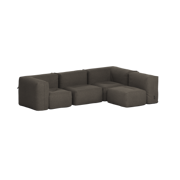 SACKit Soft Sofa Outdoor 4-seters hjørnesofa i sort olefinstoff