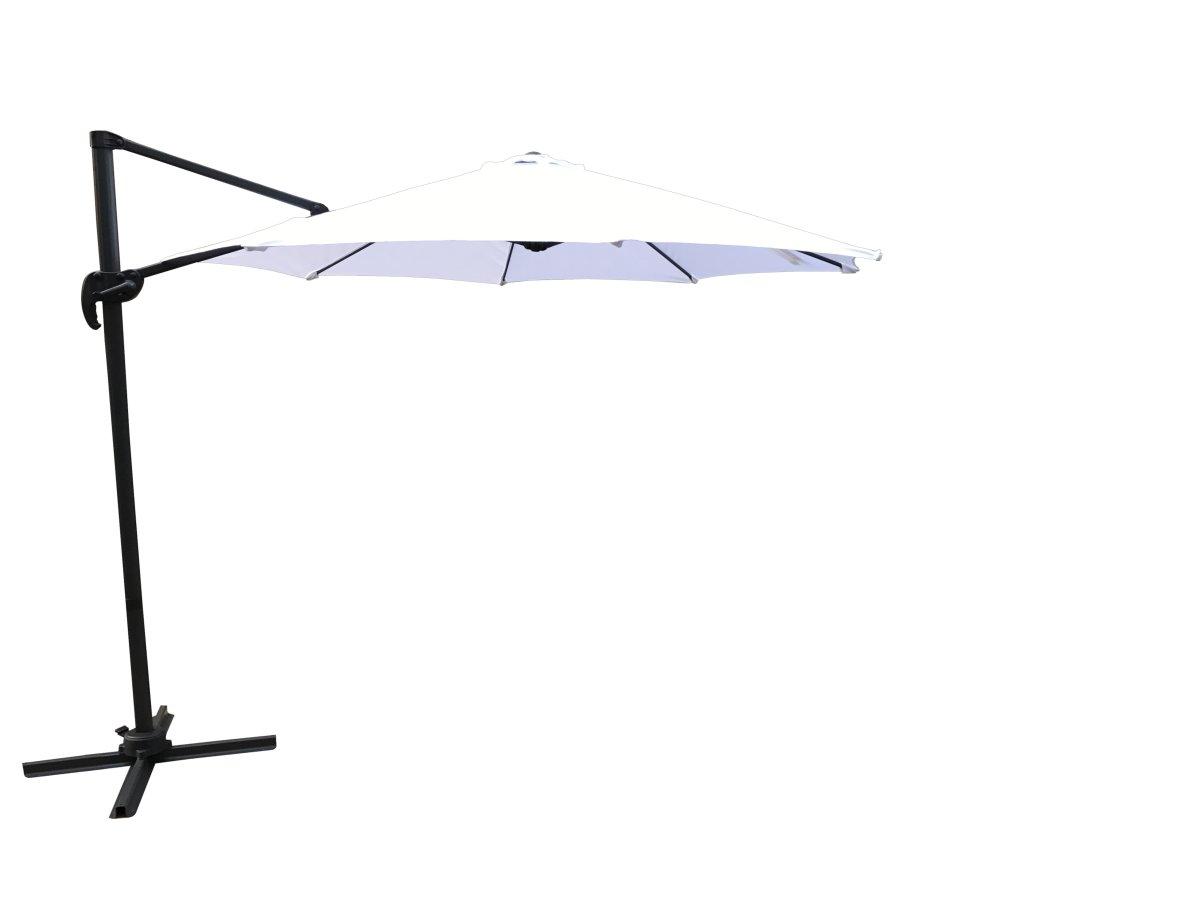 VENTURE DESIGN Leeds hvit parasoll med tilt, 3 meter, aluminium og stål stang